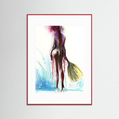 Burlesque with fan - Print on fine art paper