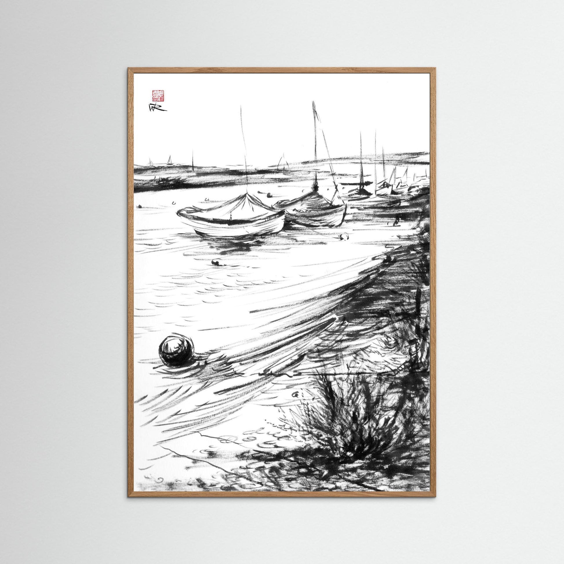 Blakeney mooring - paper print