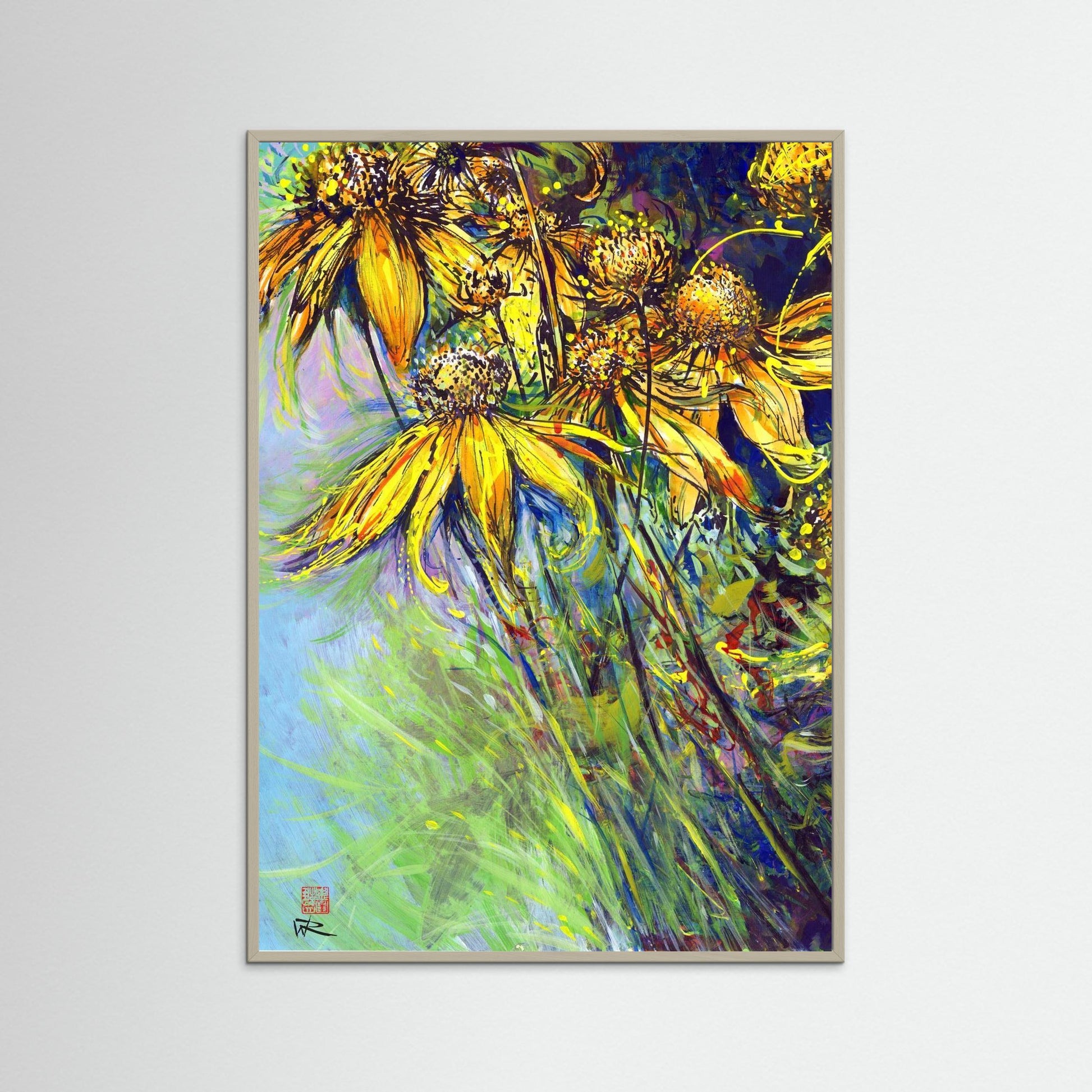 Rudbekias triptych 1 - Paper print