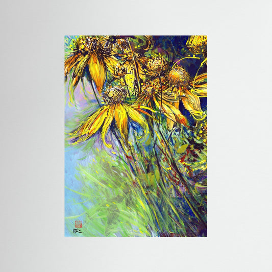 Rudbekias triptych 1 - Paper print