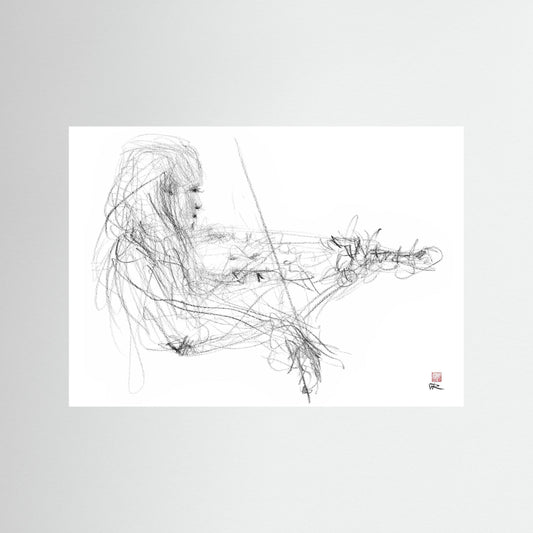 Charlotte Spruit on violin 2 - paper print