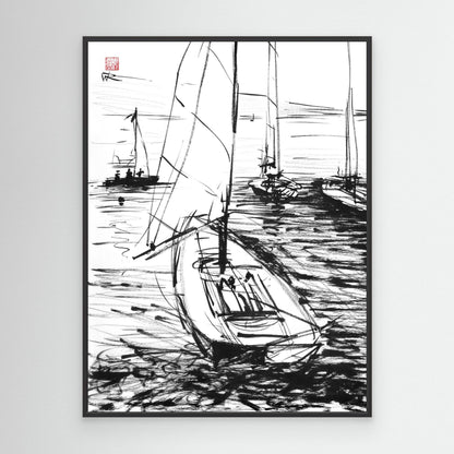 Dinghys moored in Croatia