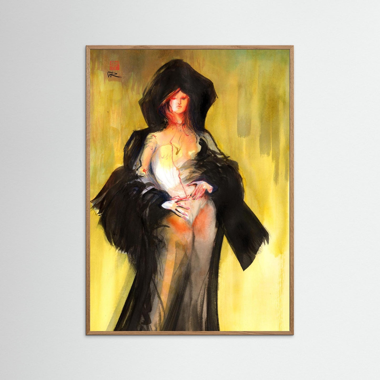 Hooded cape fashion - Paper print