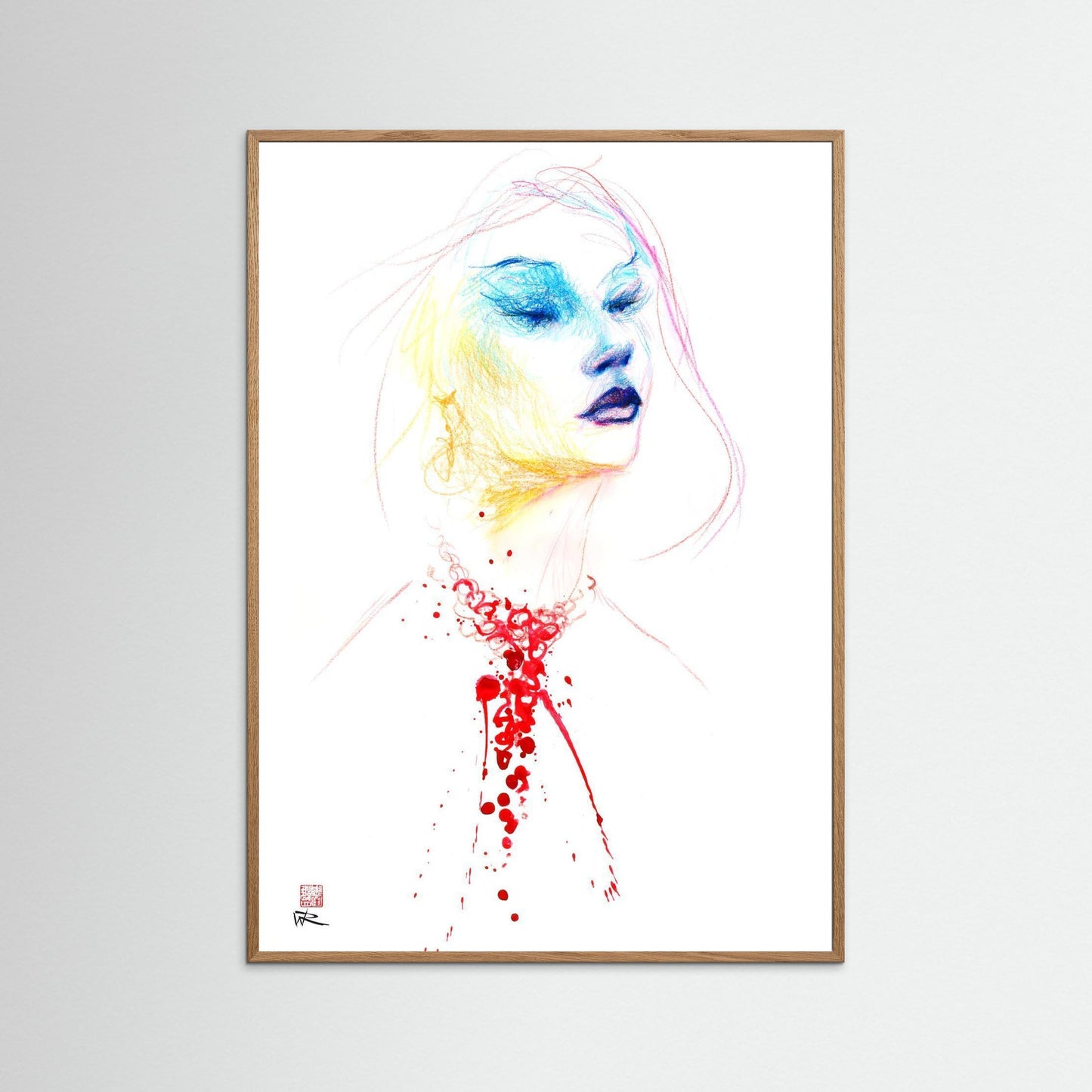 Blood red necklace - Paper print