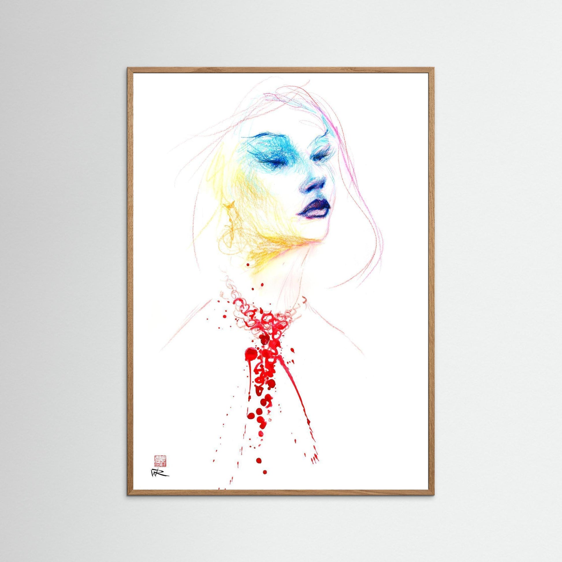 Blood red necklace - Paper print