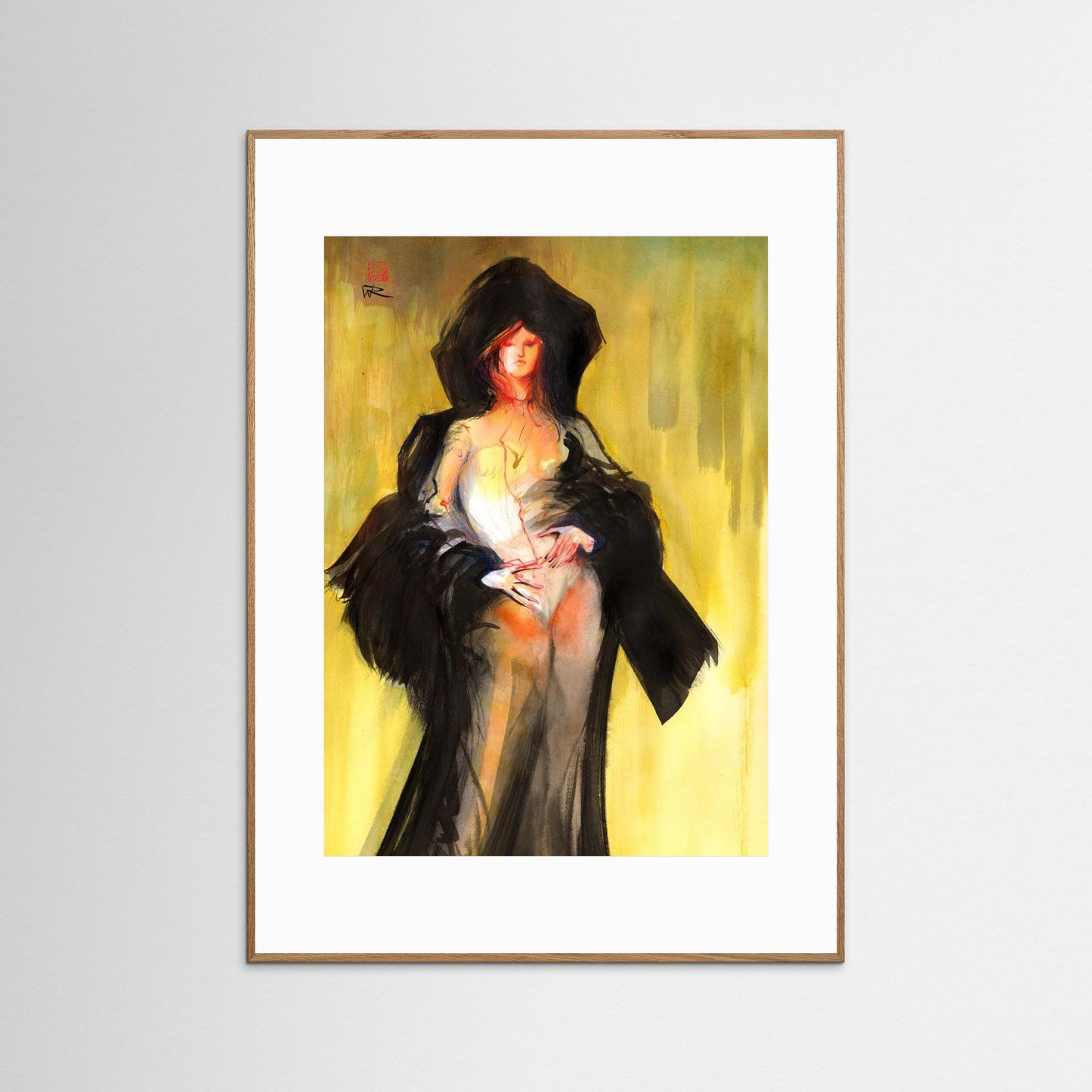 Hooded cape fashion - Paper print