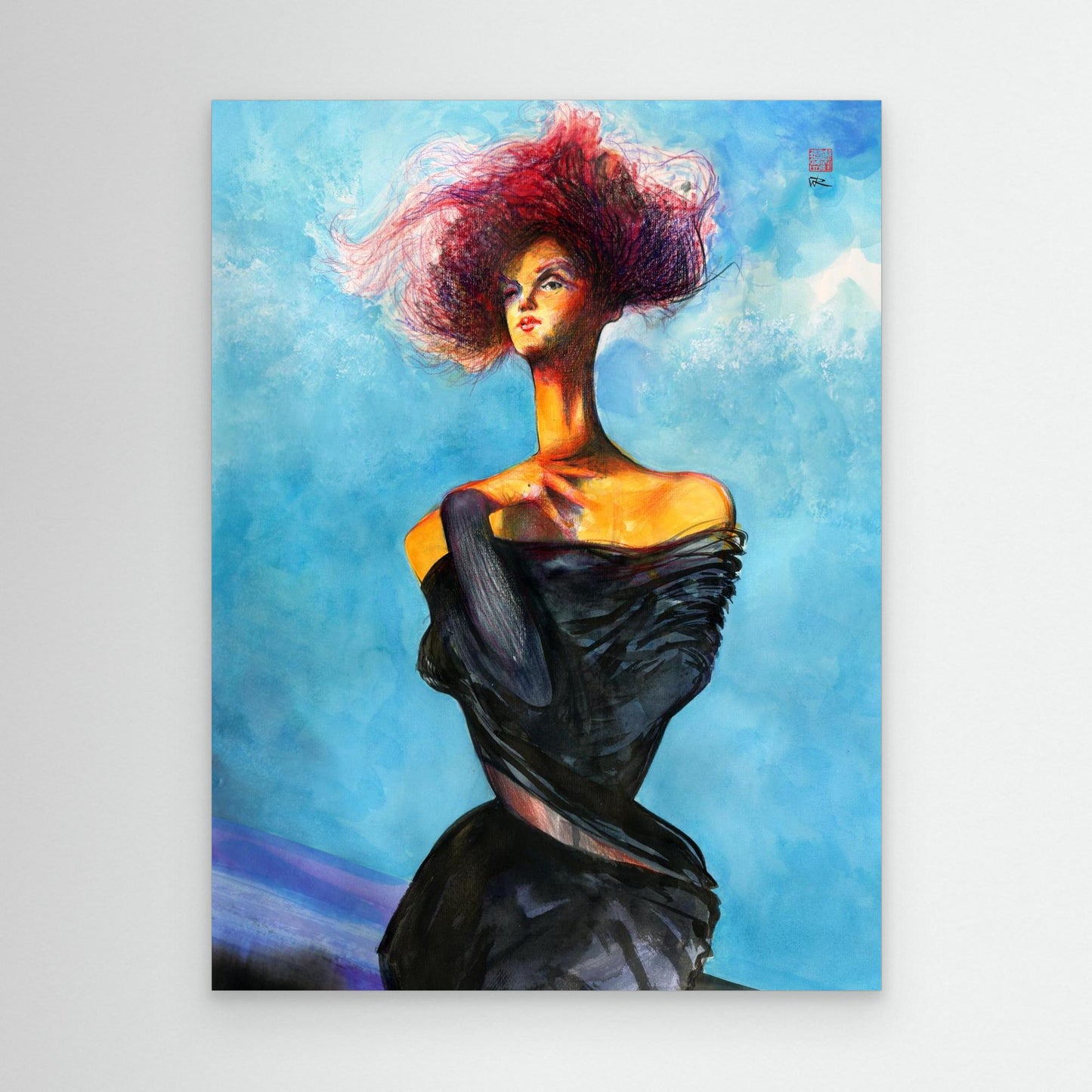 Galiano blue doll - Canvas print