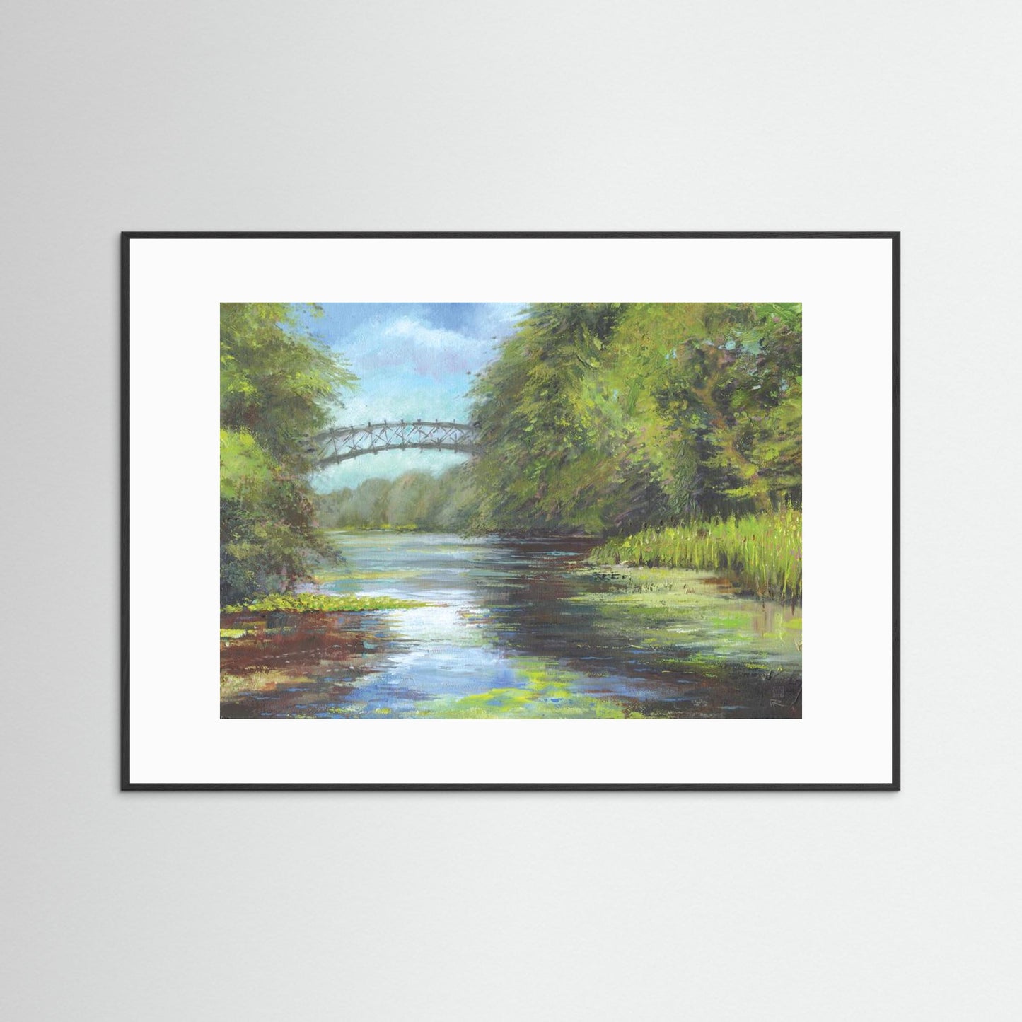 Lillies beneath the bridge at Wotton - Print on fine art paper