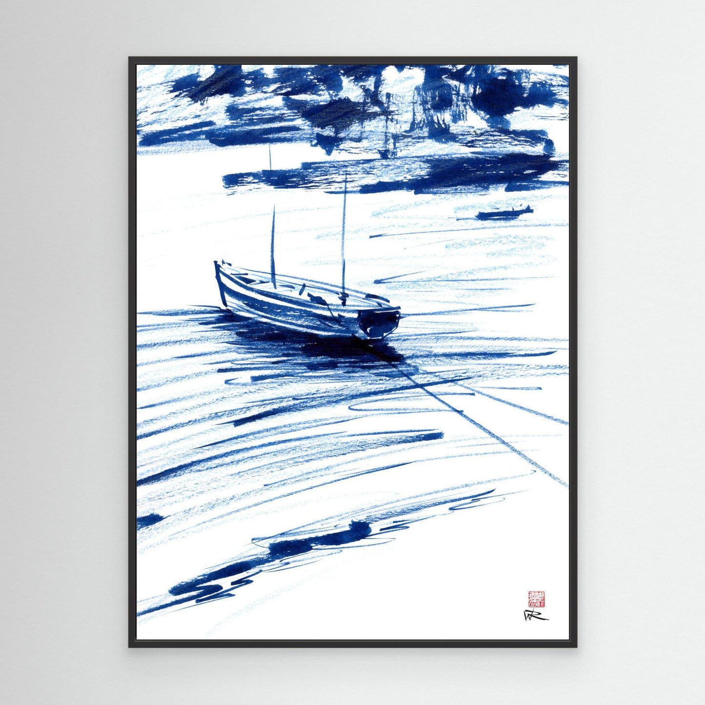 Boat moored in St Ives harbour