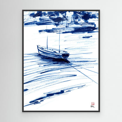 Boat moored in St Ives harbour