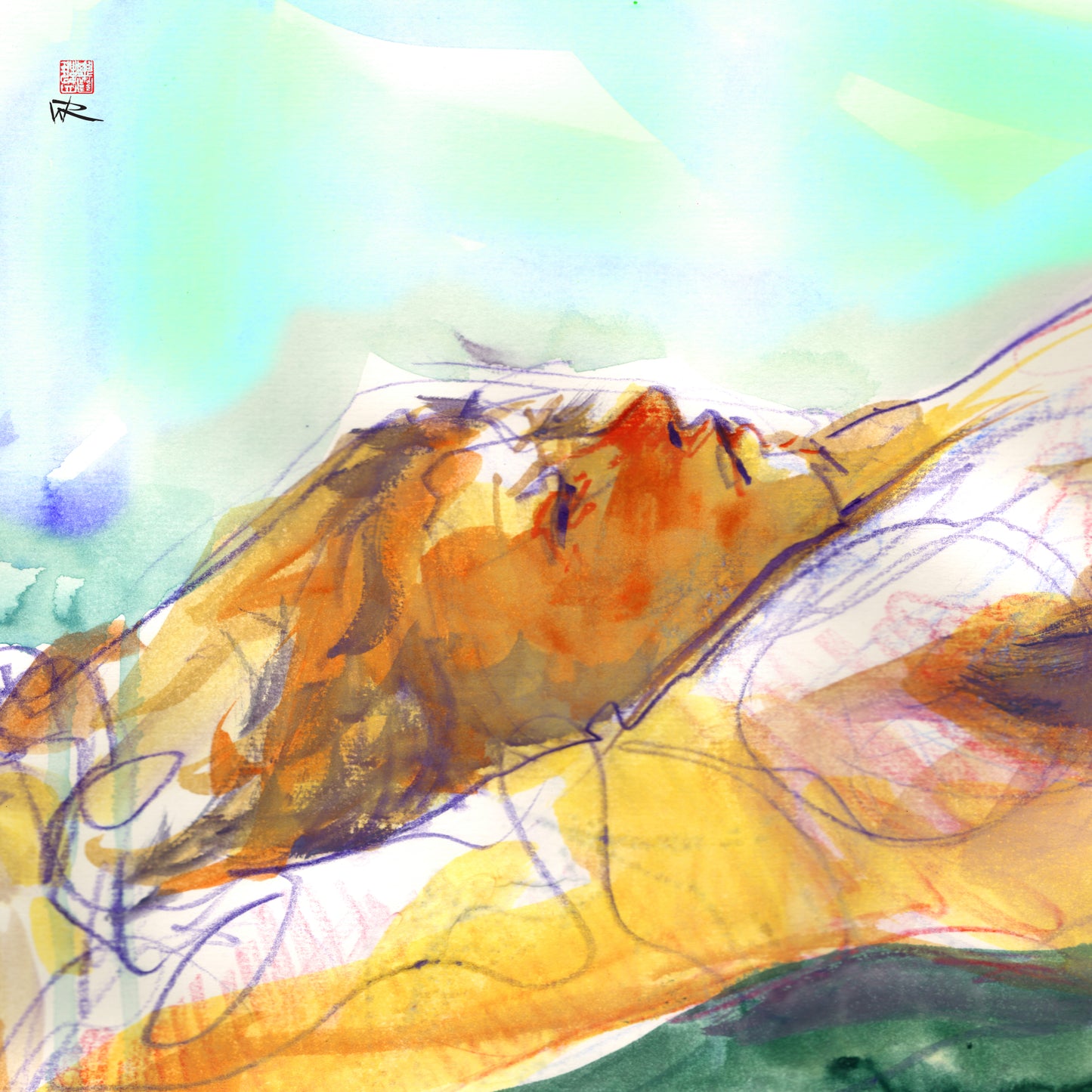 Kelly on sofa - Canvas print