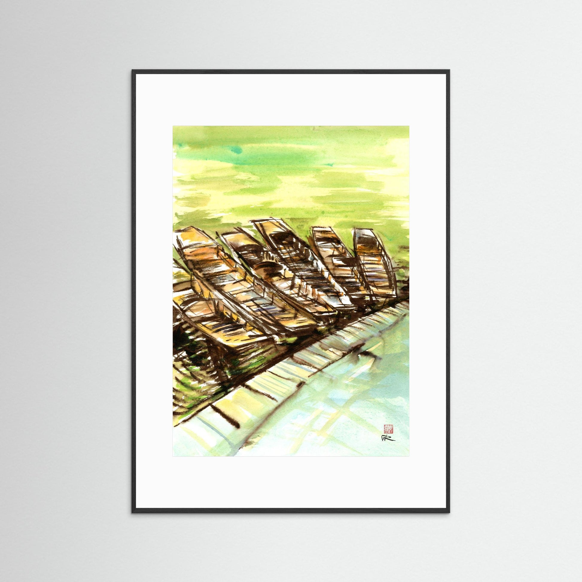 Punts on the Cherwell - paper print