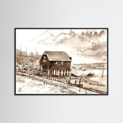 Bosham boathouse - paper print