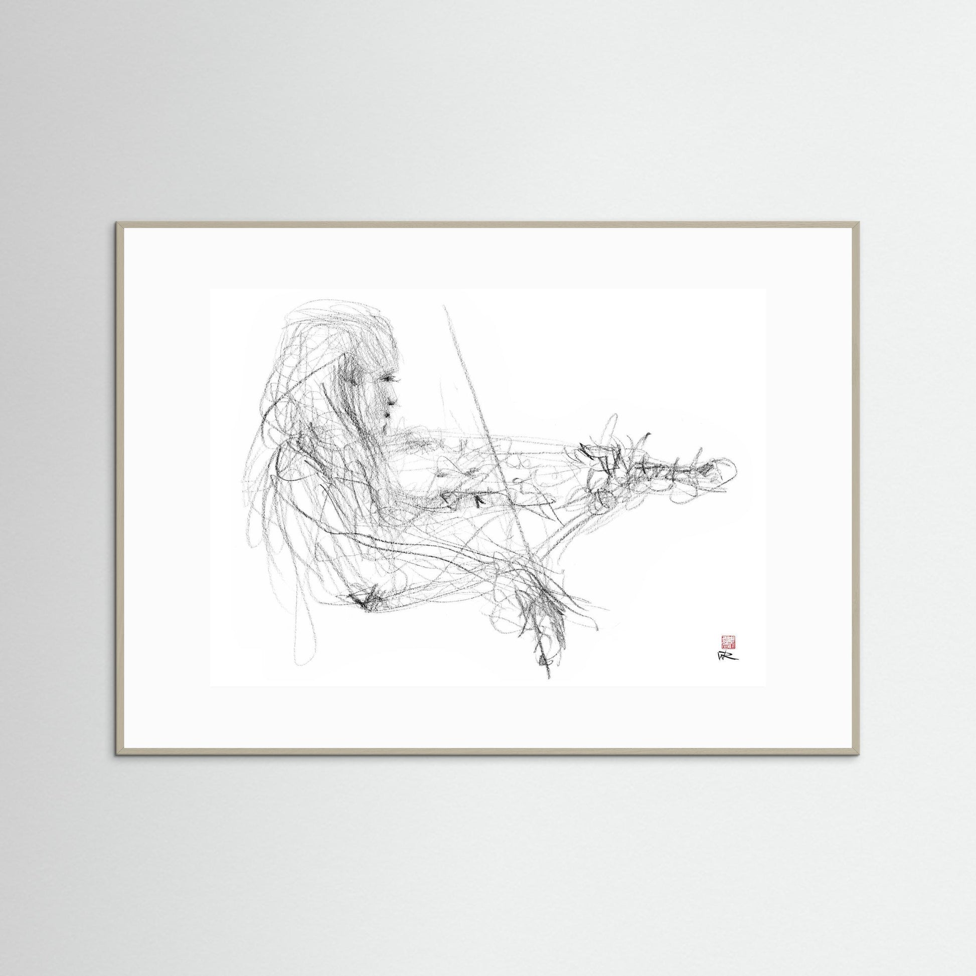 Charlotte Spruit on violin 2 - paper print