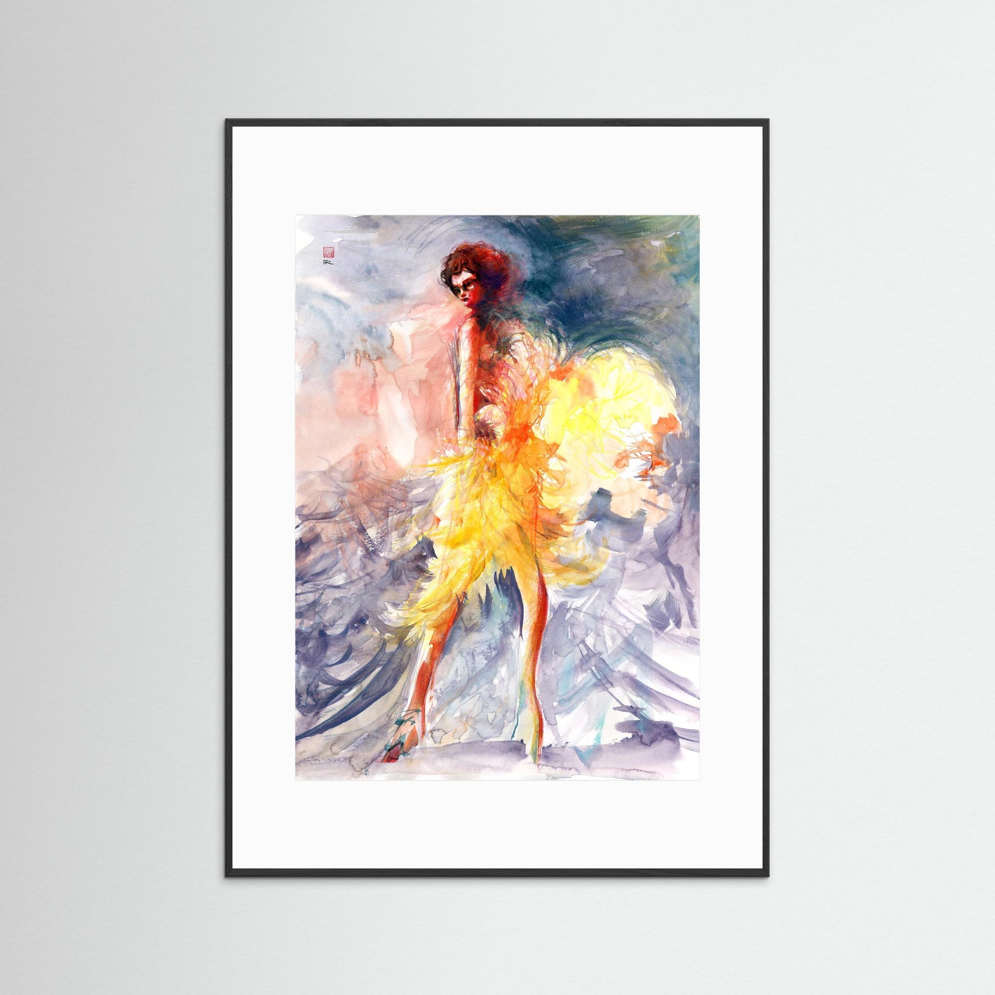 Feather boa fashion - paper print