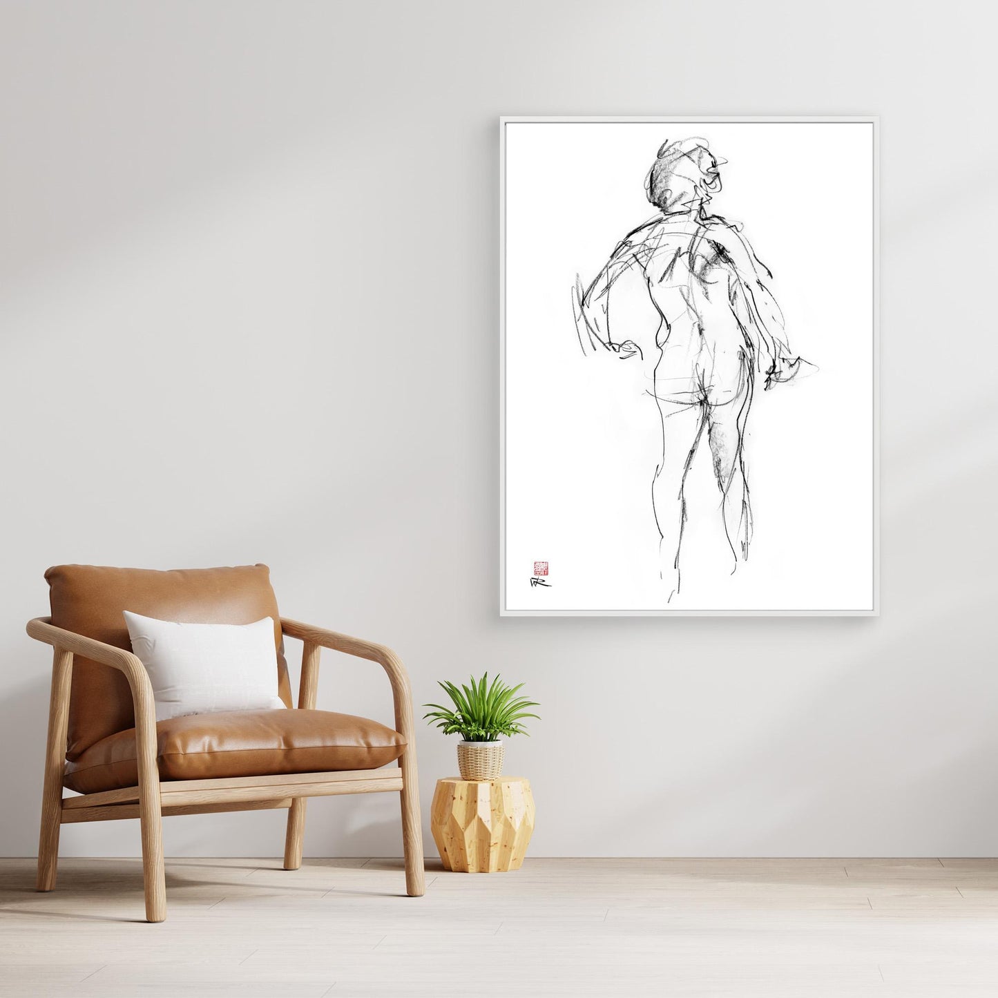 Model in line from rear - canvas print