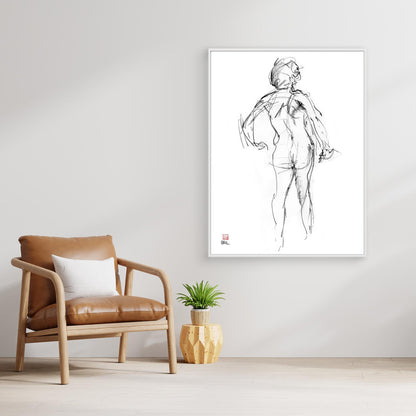 Model in line from rear - canvas print