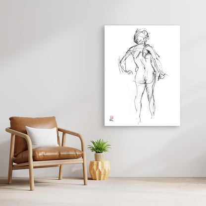 Model in line from rear - canvas print