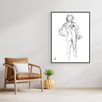 Model in line from rear - canvas print