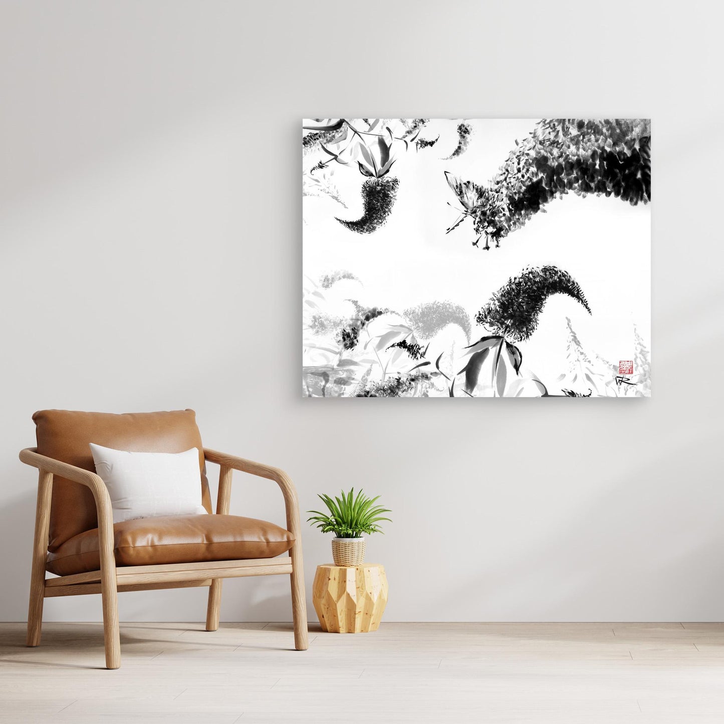 Butterflies on Buddlejas - Canvas print