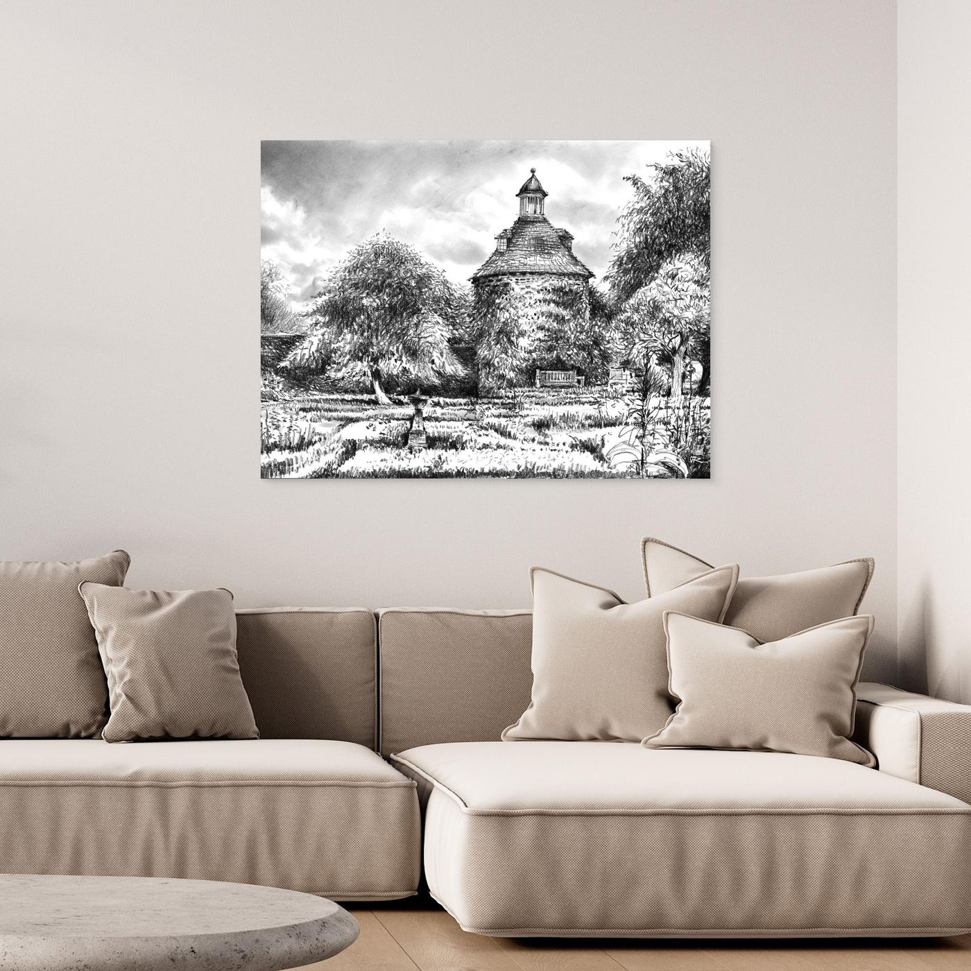 Rousham pigeon house - Canvas print
