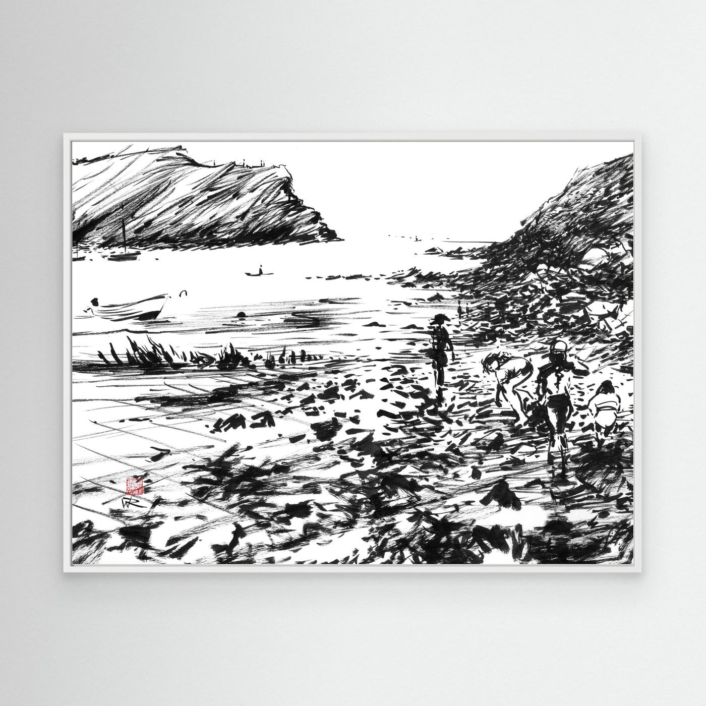 Lulworth Cove rock pools - Canvas Art Print