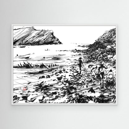 Lulworth Cove rock pools - Canvas Art Print