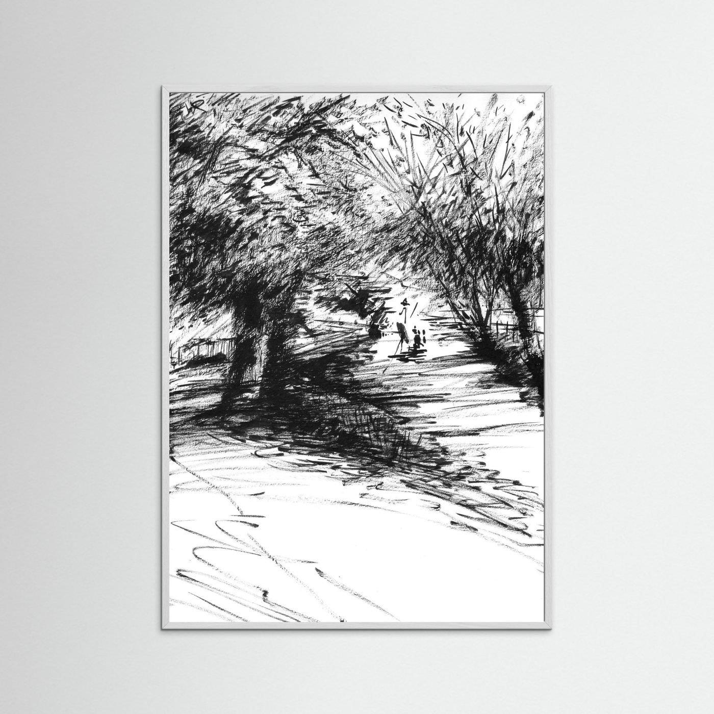 Punting on The Cherwell behind Botanic Gardens - Print on fine art paper
