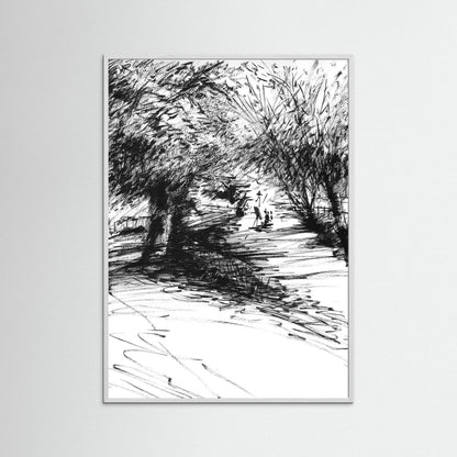 Punting on The Cherwell behind Botanic Gardens - Print on fine art paper