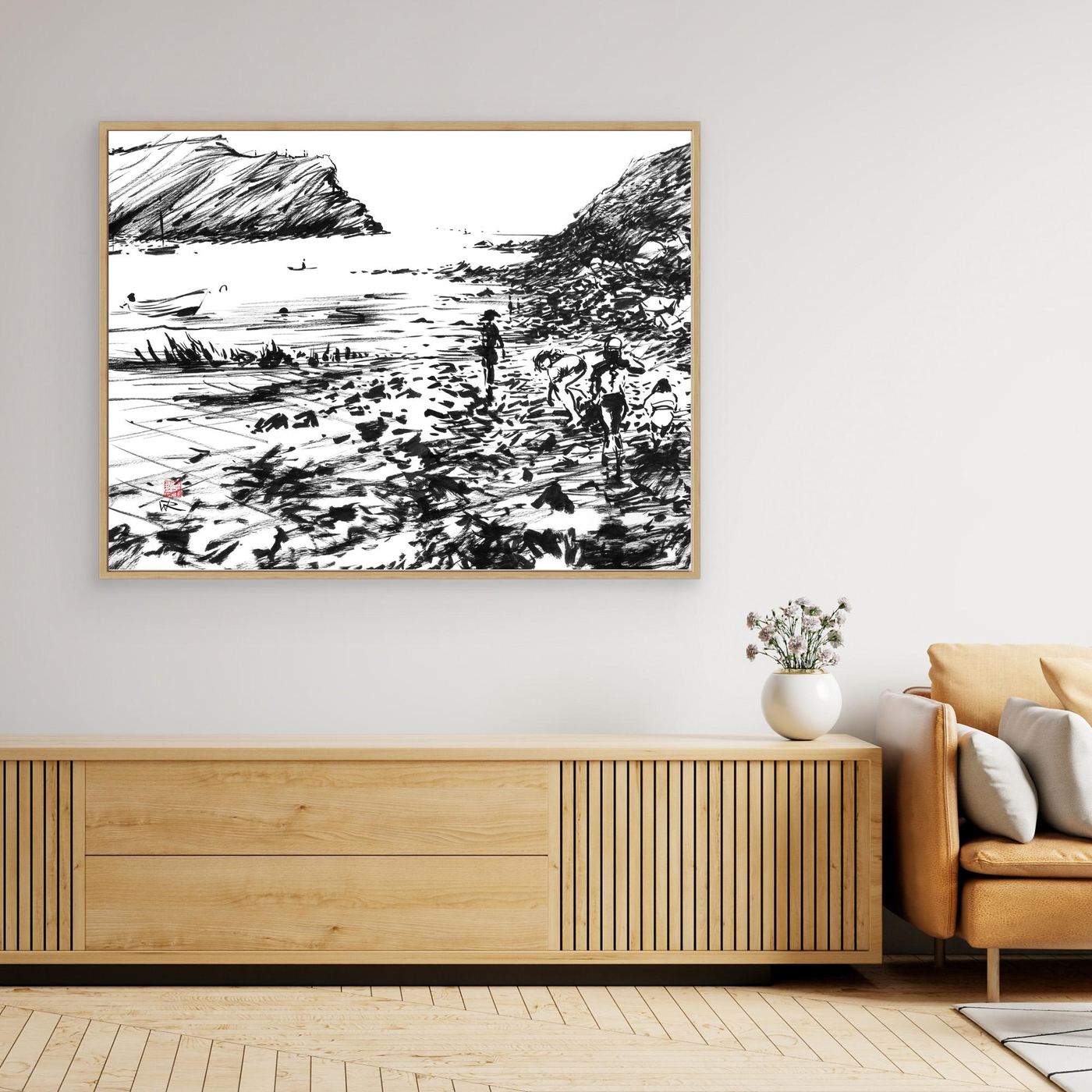 Lulworth Cove rock pools - Canvas Art Print