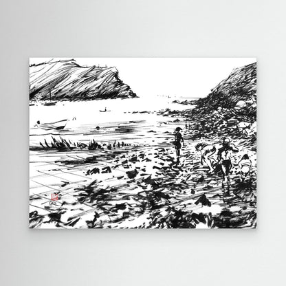 Lulworth Cove rock pools - Canvas Art Print
