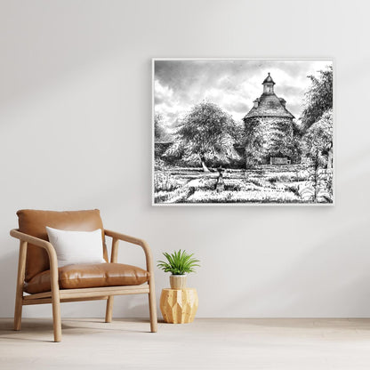 Rousham pigeon house - Canvas print