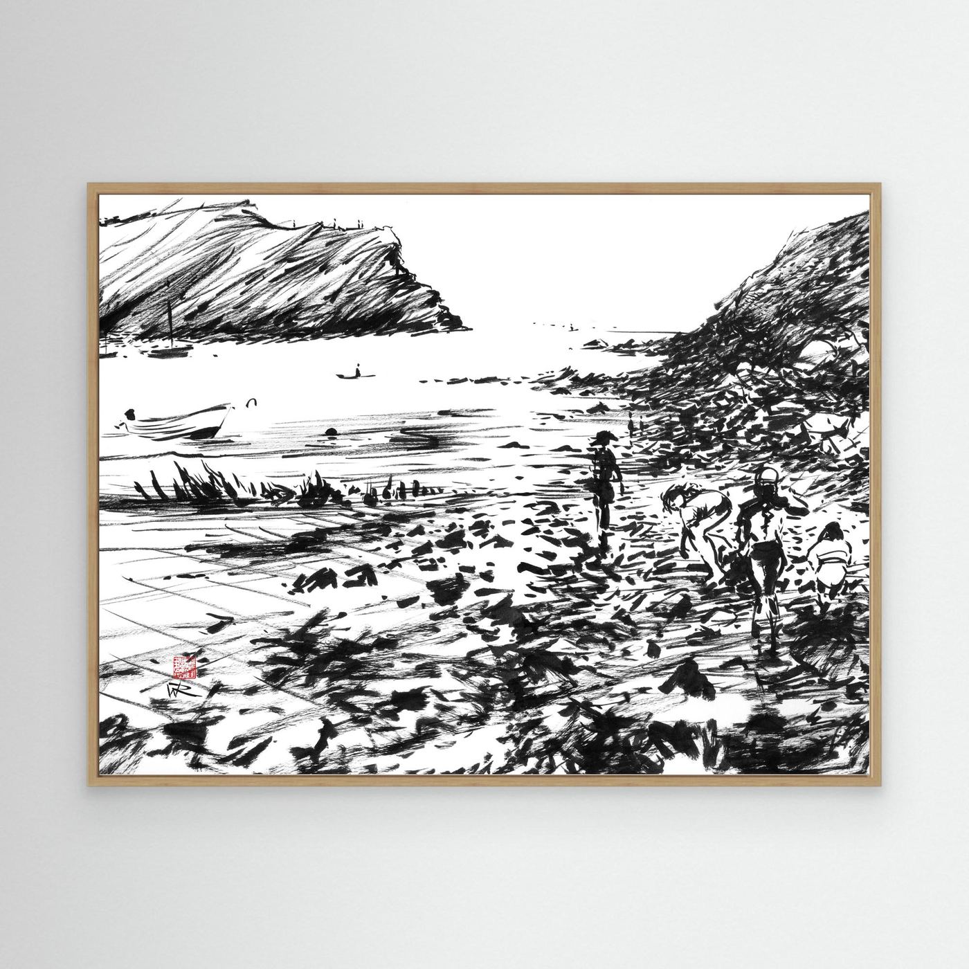 Lulworth Cove rock pools - Canvas Art Print