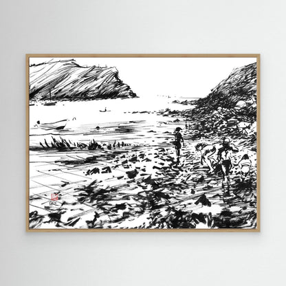 Lulworth Cove rock pools - Canvas Art Print