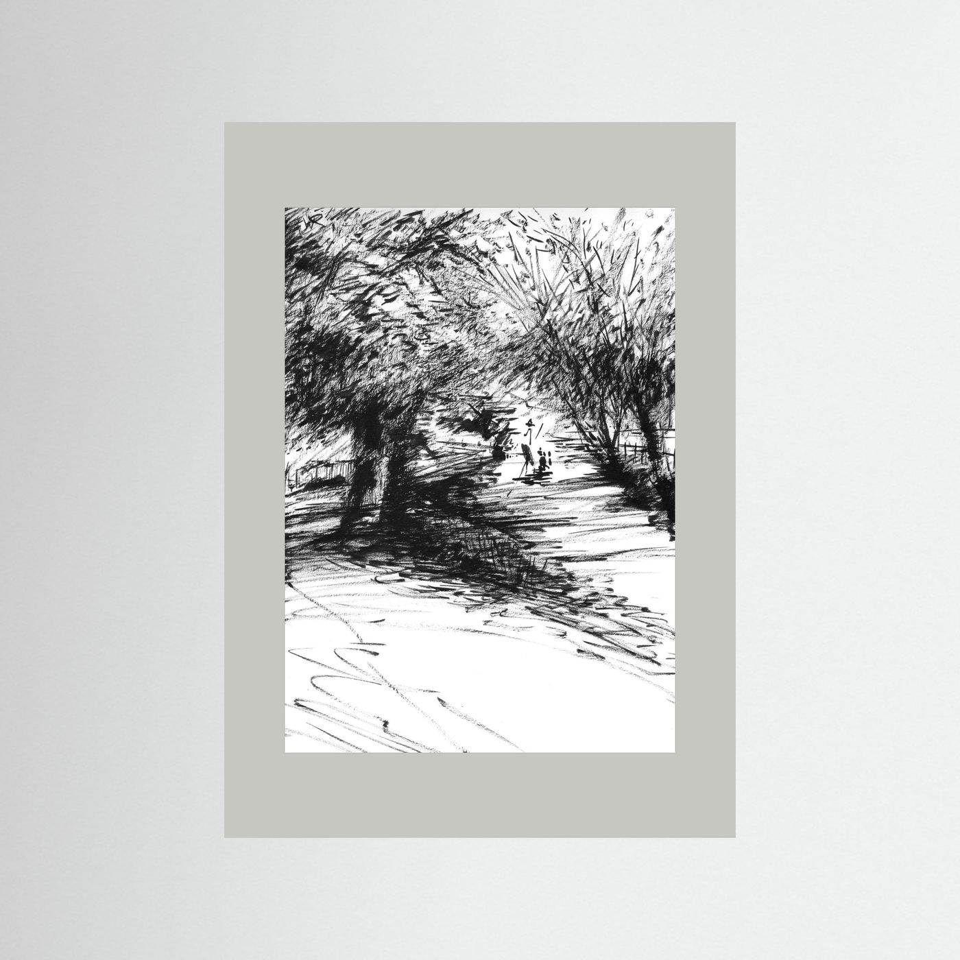 Punting on The Cherwell behind Botanic Gardens - Print on fine art paper