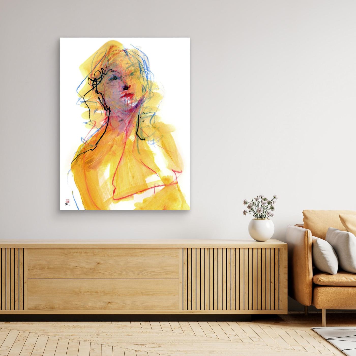 Red riding hood portrait - canvas print