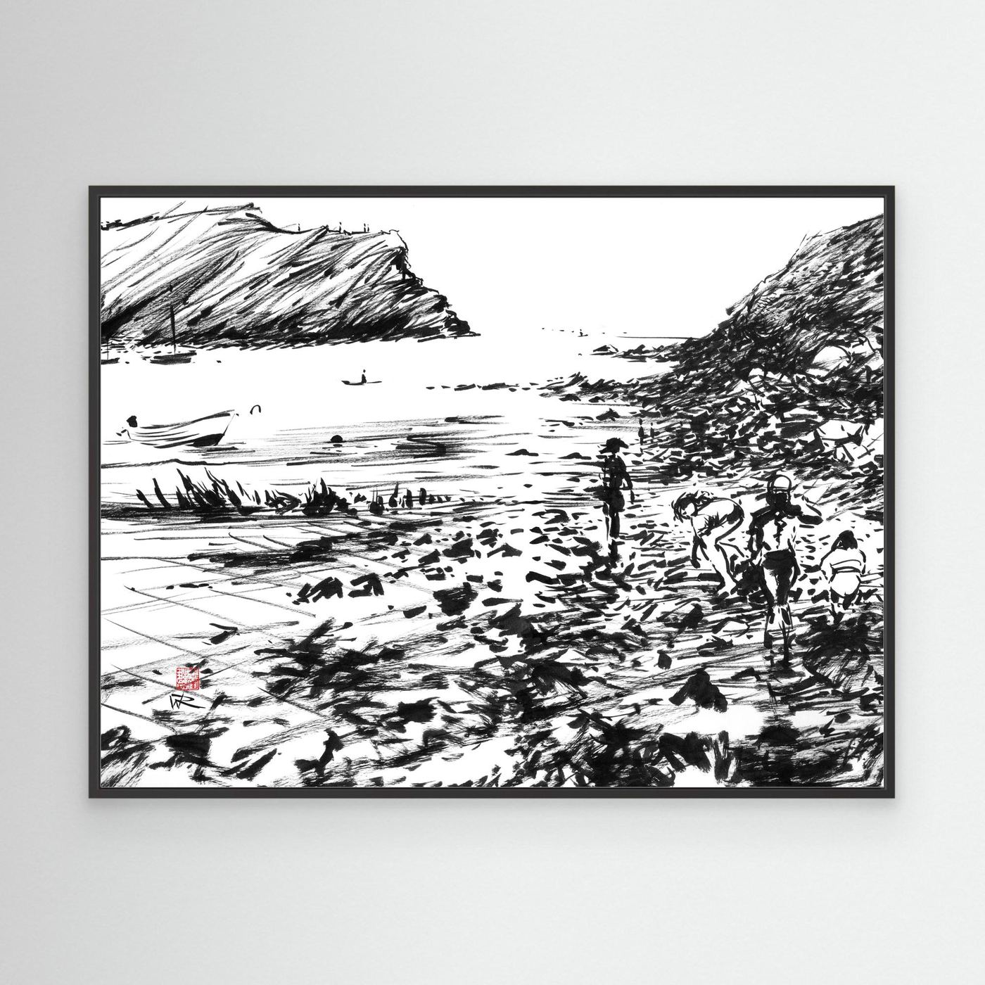 Lulworth Cove rock pools - Canvas Art Print