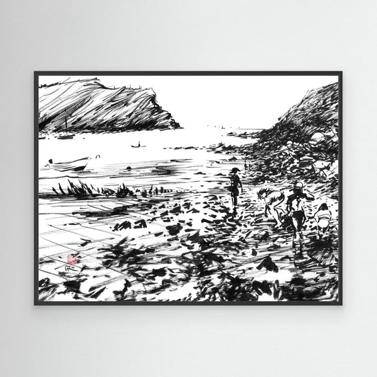 Lulworth Cove rock pools - Canvas Art Print