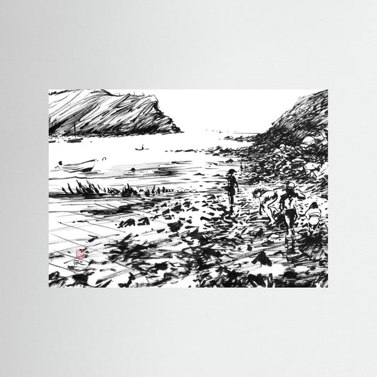 Lulworth Cove rock pools - Print on fine art paper