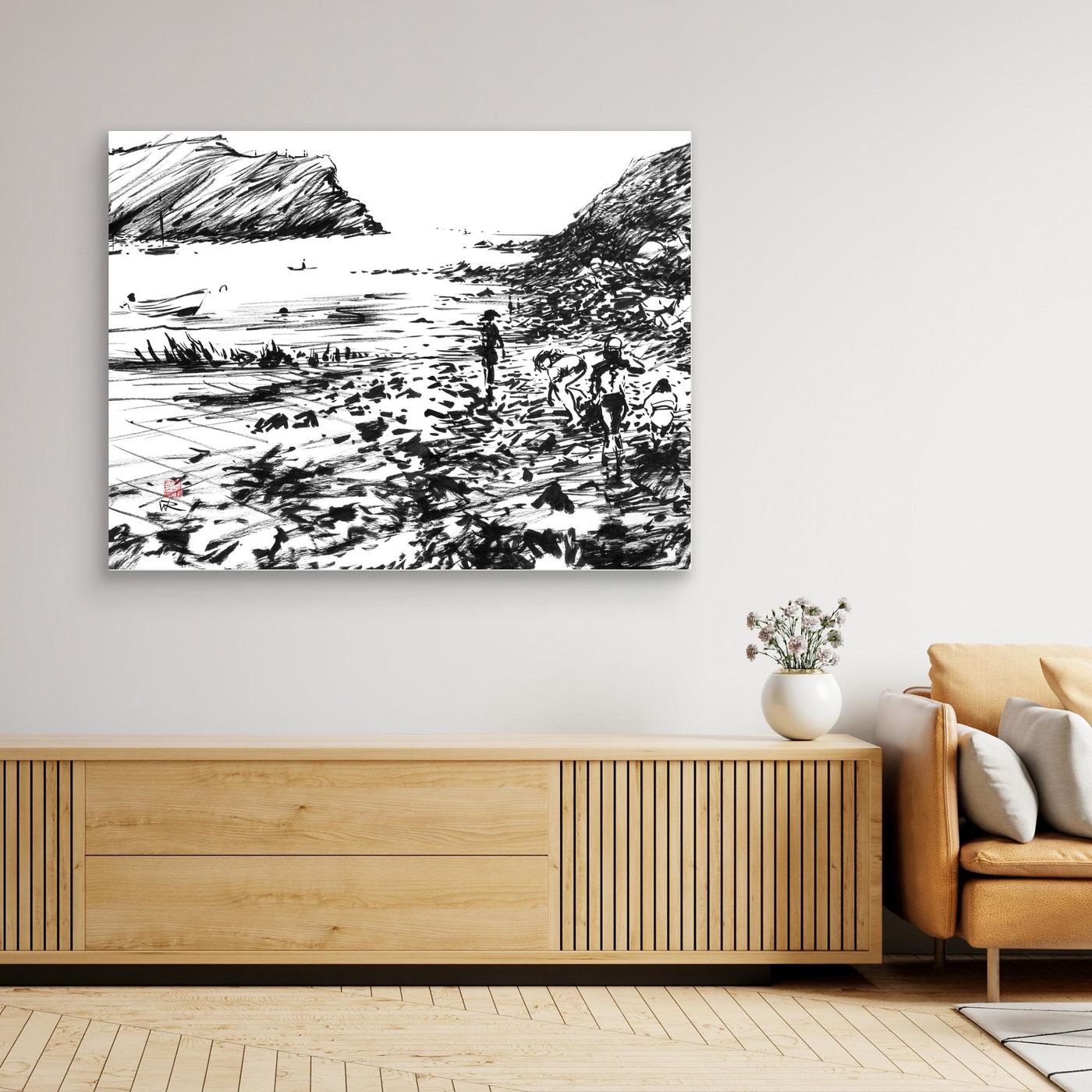 Lulworth Cove rock pools - Canvas Art Print