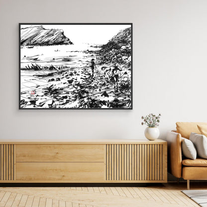 Lulworth Cove rock pools - Canvas Art Print