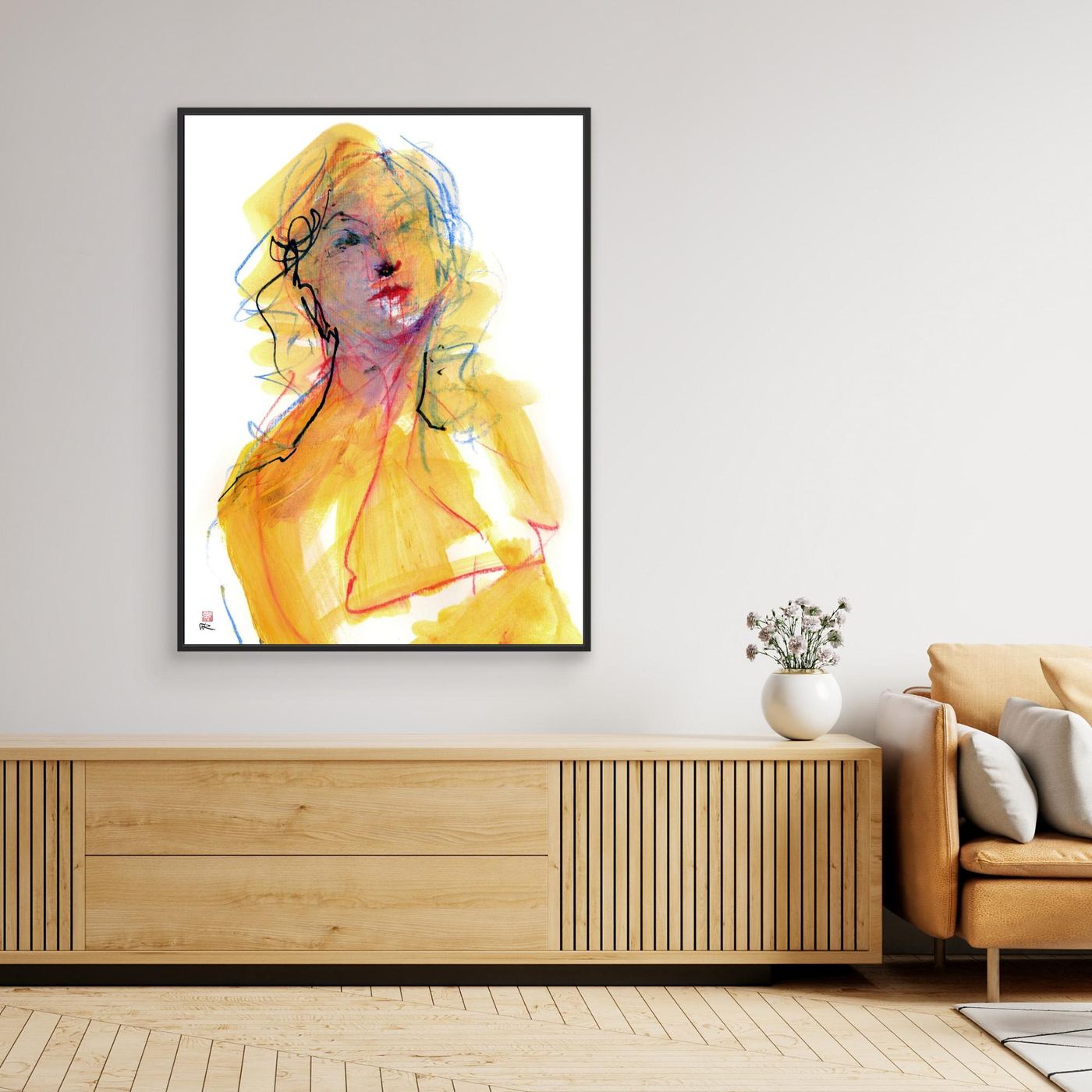 Red riding hood portrait - canvas print