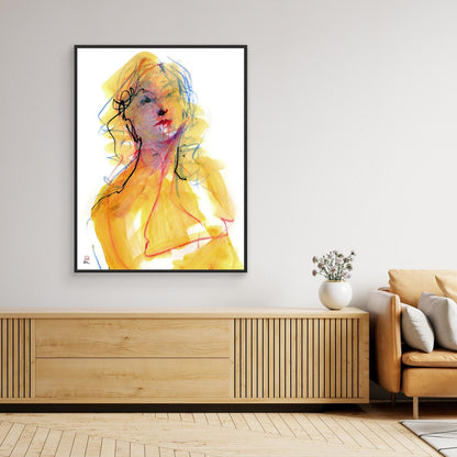 Red riding hood portrait - canvas print