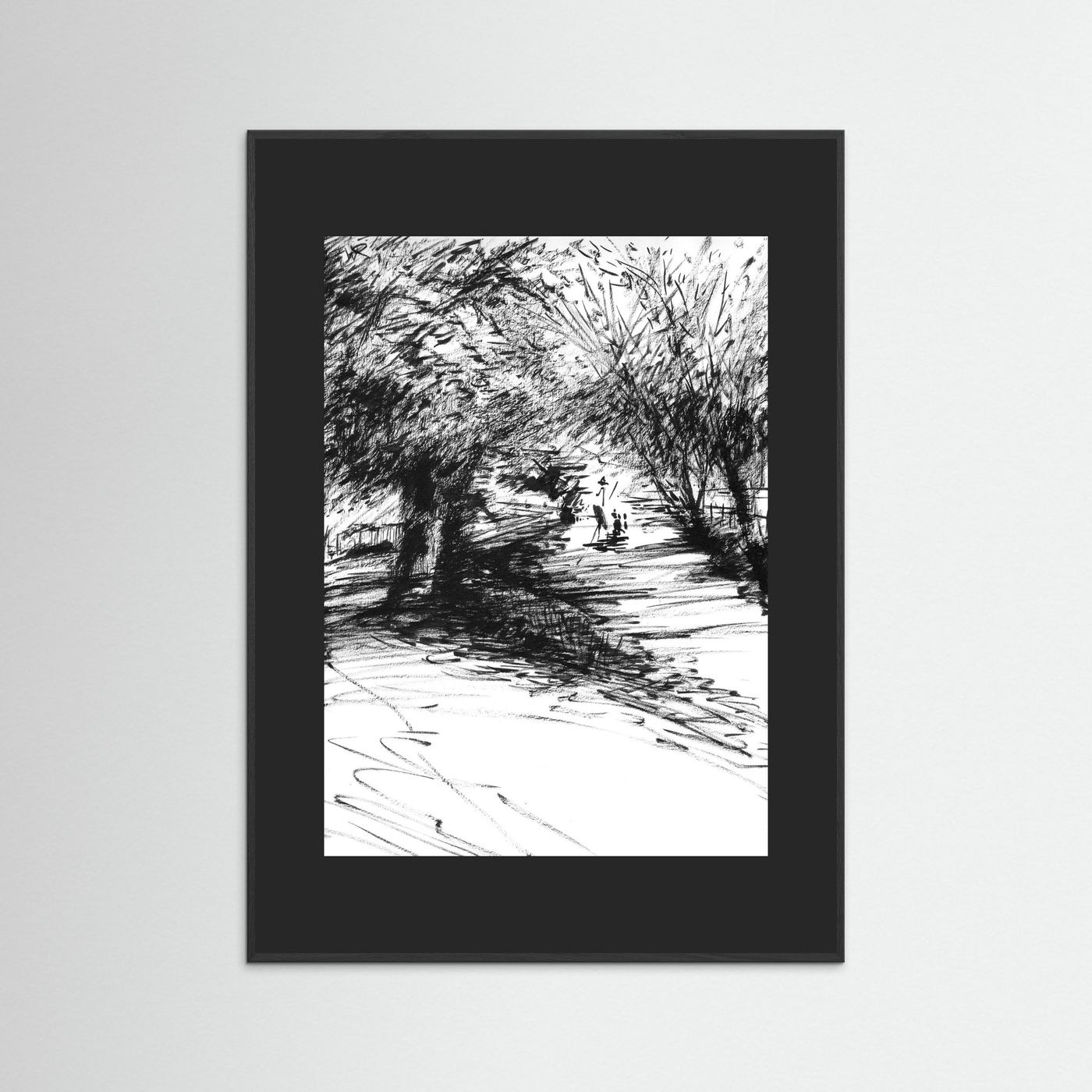 Punting on The Cherwell behind Botanic Gardens - Print on fine art paper
