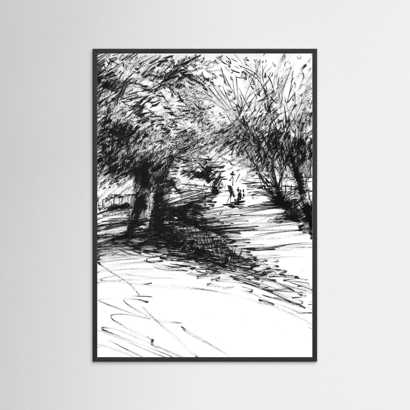 Punting on The Cherwell behind Botanic Gardens - Print on fine art paper