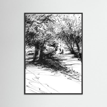 Punting on The Cherwell behind Botanic Gardens - Print on fine art paper