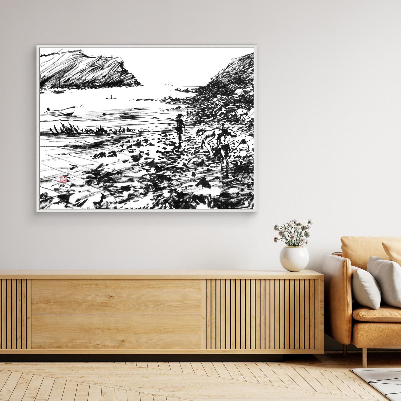 Lulworth Cove rock pools - Canvas Art Print