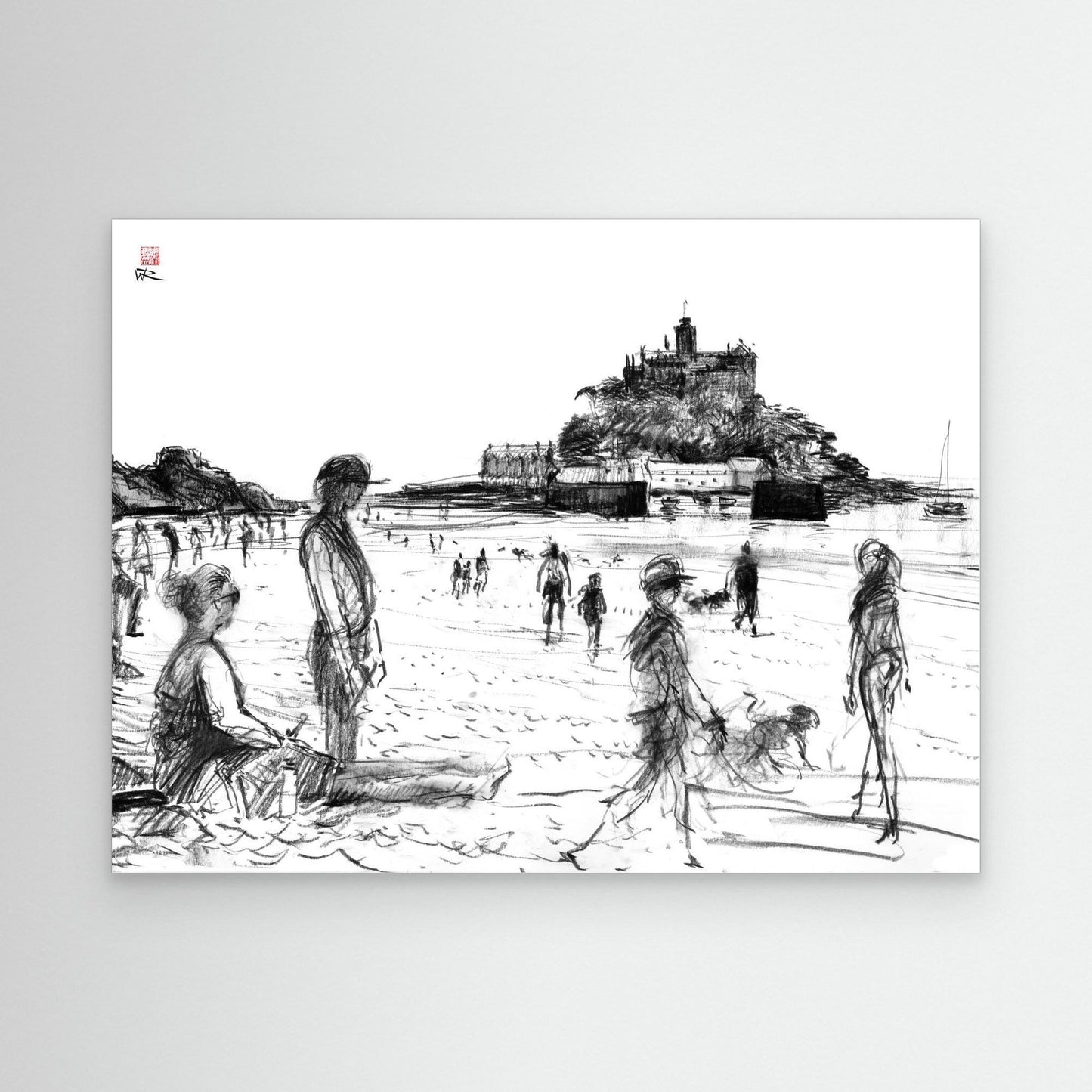 Walking the dogs on Marazion beach