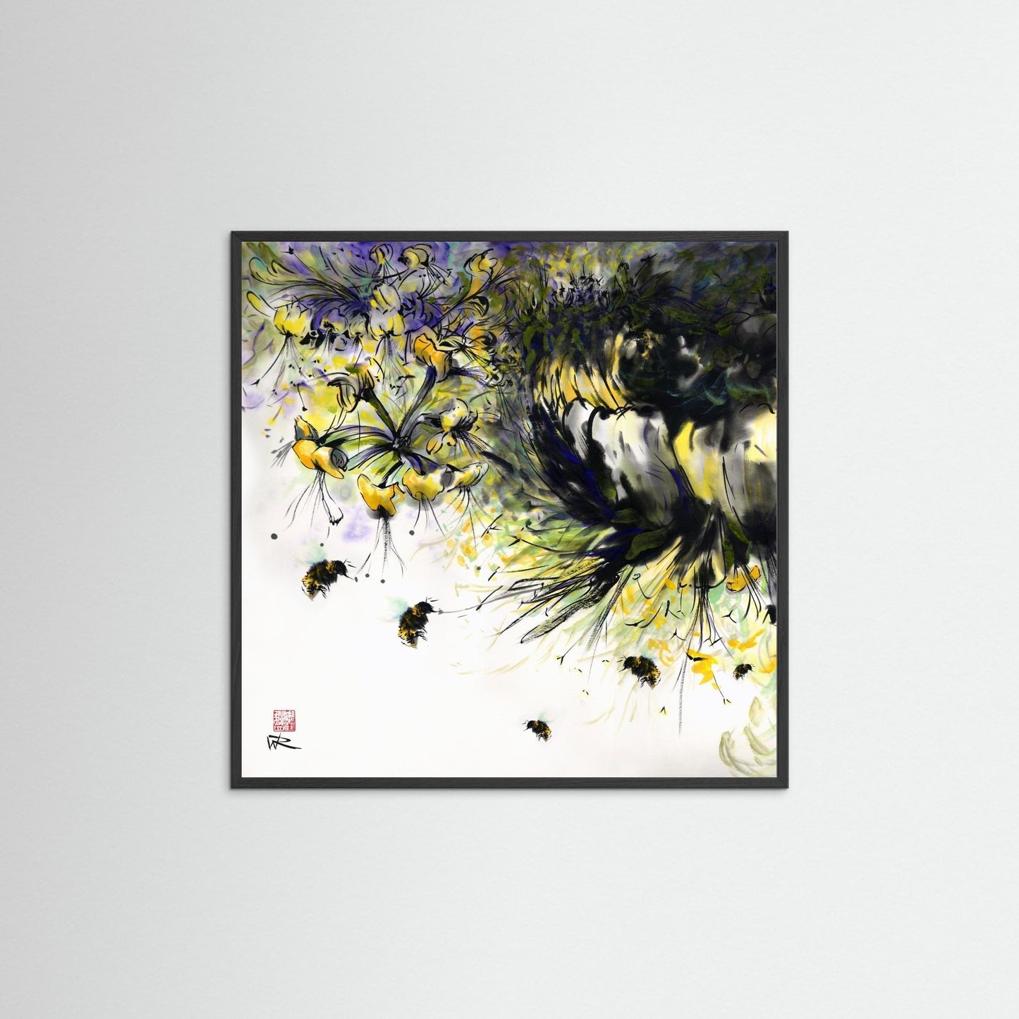 Honeysuckle and bees - Paper print