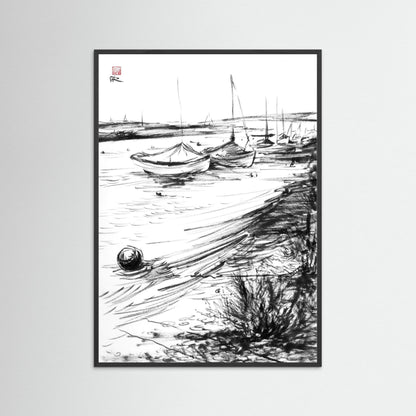Blakeney mooring - paper print
